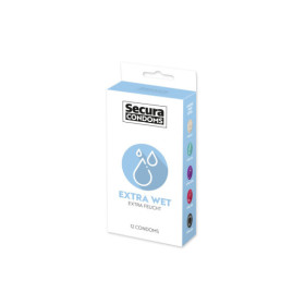 Préservatifs extra lubrifiés, en latex x12 avec réservoir Extra Wet 53 mm